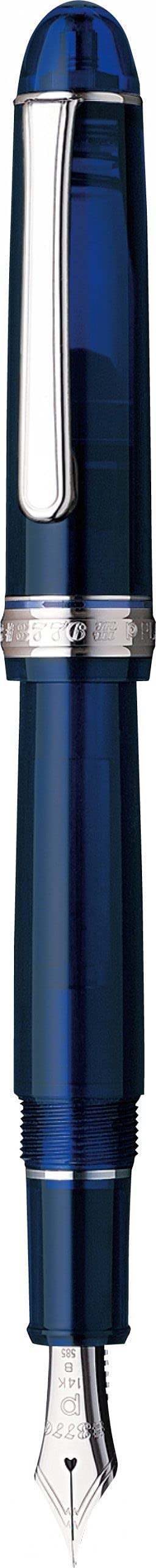 Platinum Fountain Pen #3776 Bold Century Rhodium Chartres Blue Model Pnb-18000Cr-Kiichin - The #1 Place for Japanese Goods in Your Hand!