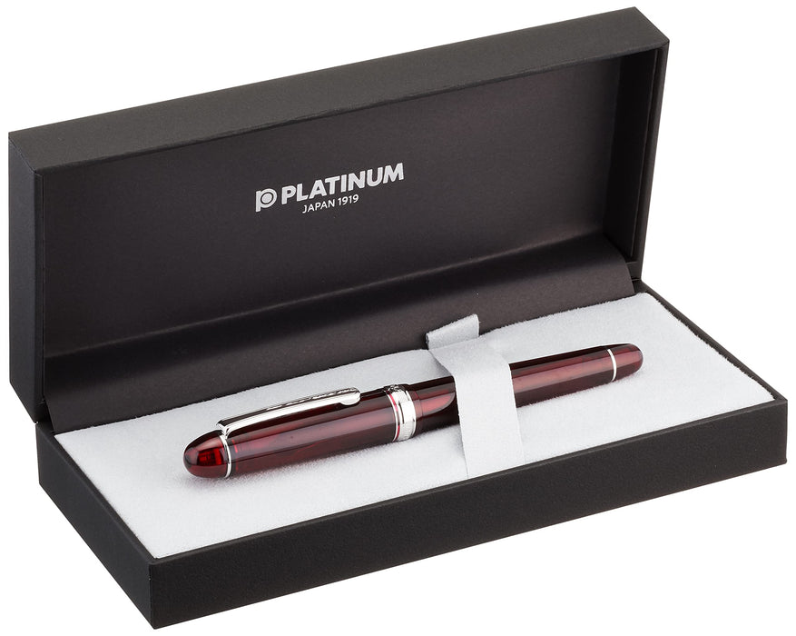 Platinum 3776 Century B Bold Fountain Pen Dual-Use Rhodium Finish Burgundy Color-Kiichin - The #1 Place for Japanese Goods in Your Hand!
