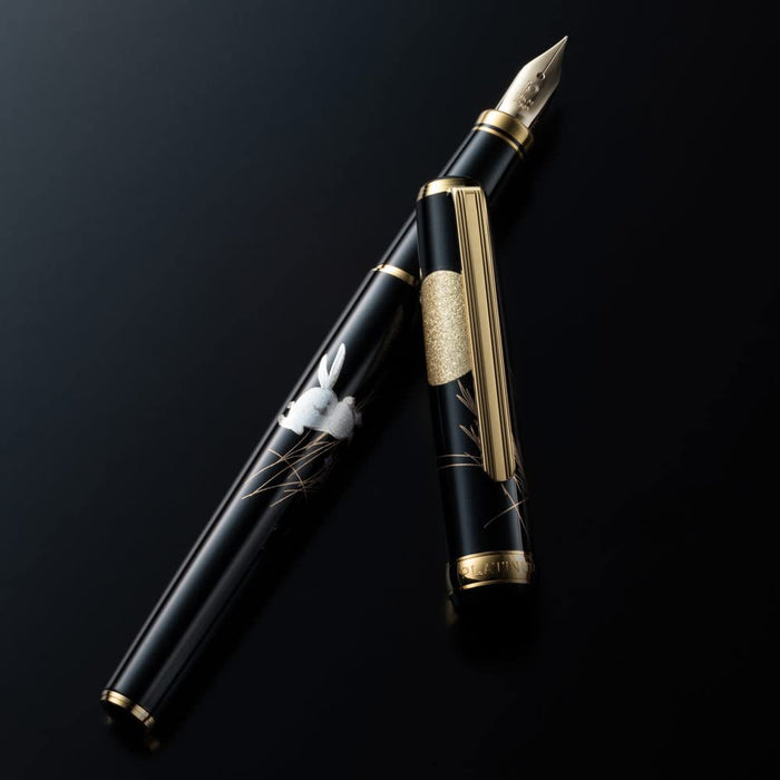 Platinum Fountain Pen Medium Point Bikou Modern Makie Moon and Rabbit Design-Kiichin - The #1 Place for Japanese Goods in Your Hand!