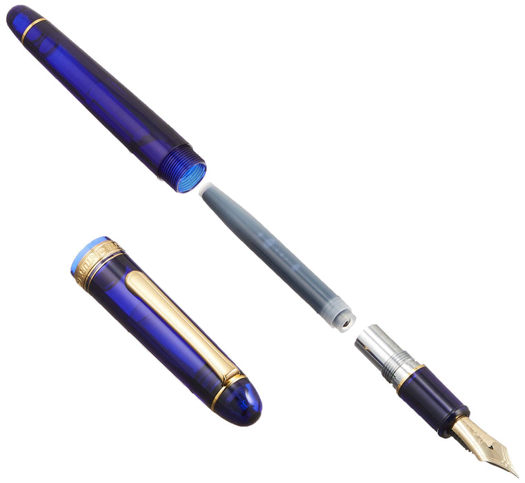 Platinum Century Chartres Blue Fountain Pen Medium Point PNB-13000#51-3-Kiichin - The #1 Place for Japanese Goods in Your Hand!