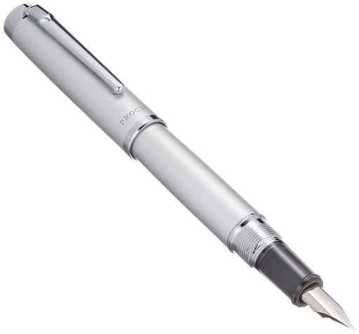 Platinum Satin Silver Fountain Pen Dual-Use M Medium Niprocion Model PNS-8000-Kiichin - The #1 Place for Japanese Goods in Your Hand!