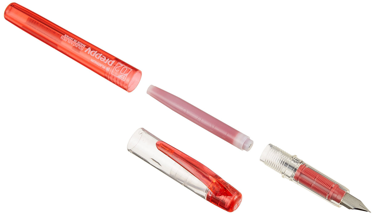 Platinum Preppy Red Fountain Pen - Versatile 0.2mm Writing Nib PSQ-400#11-Kiichin - The #1 Place for Japanese Goods in Your Hand!