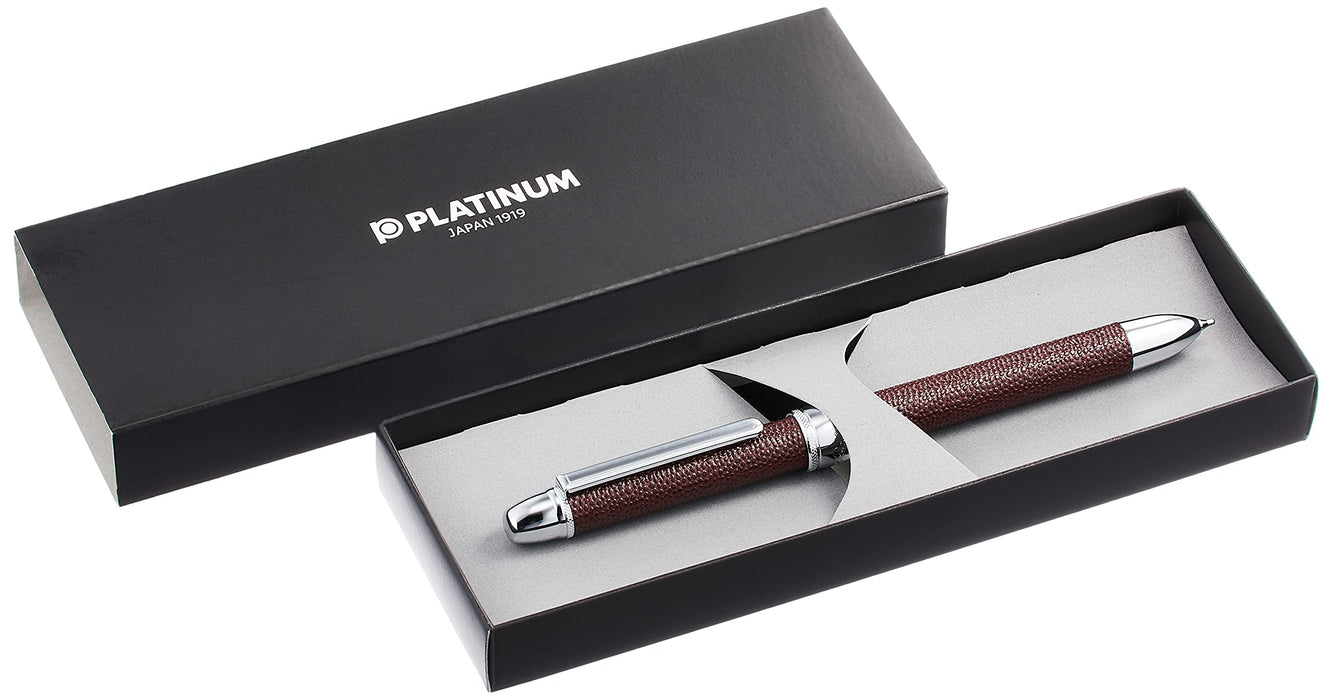 Platinum Multifunctional Fountain Pen Double 3 Action Sarabo Embossed Cowhide Wrap Wine Mwbl-3000S#10-Kiichin - The #1 Place for Japanese Goods in Your Hand!