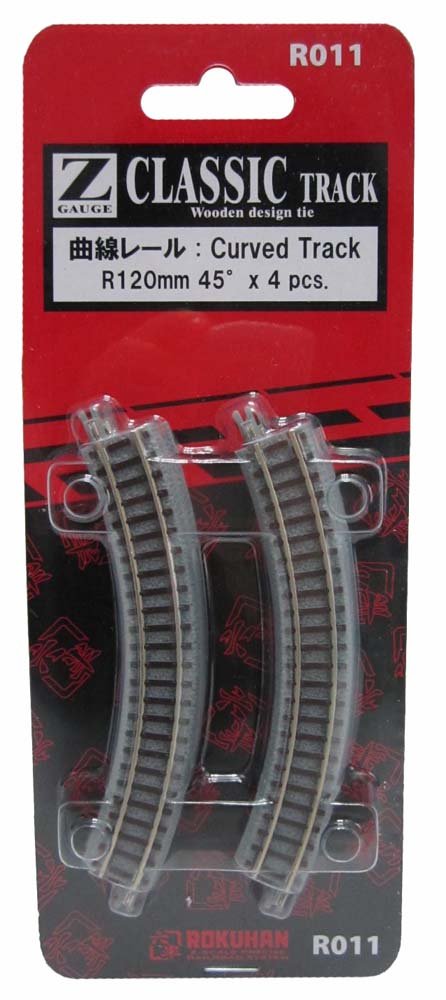 Rokuhan Z Gauge R011 45° Curved Rail R120Mm for Rokuhan Train Set-Kiichin - The #1 Place for Japanese Goods in Your Hand!