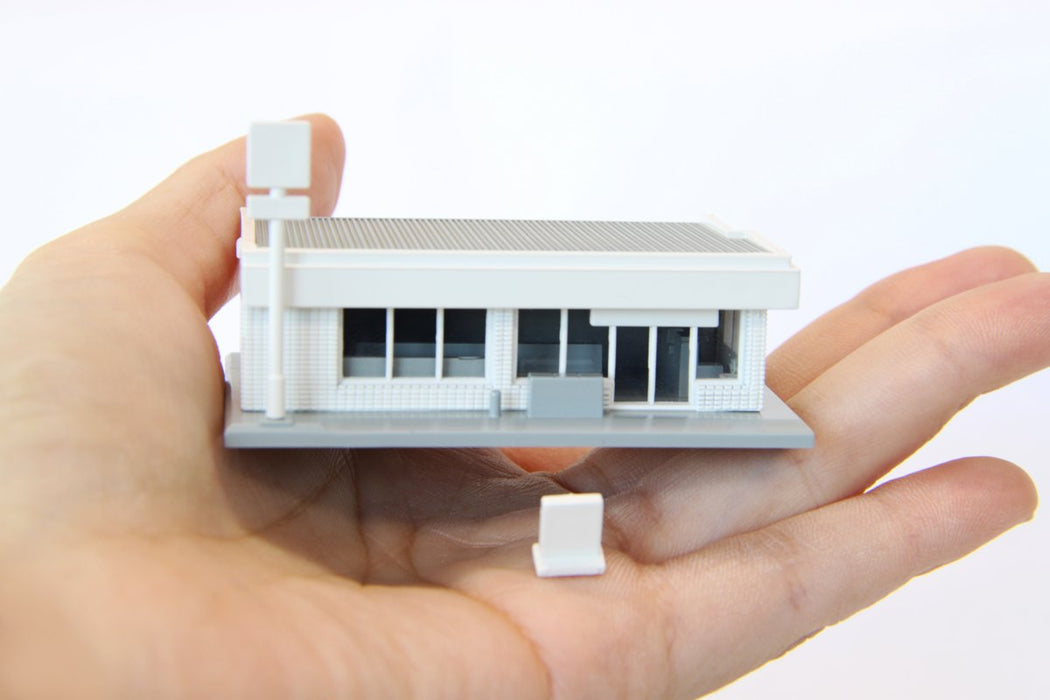 Rokuhan Z Gauge Convenience Store Model White Edition-Kiichin - The #1 Place for Japanese Goods in Your Hand!