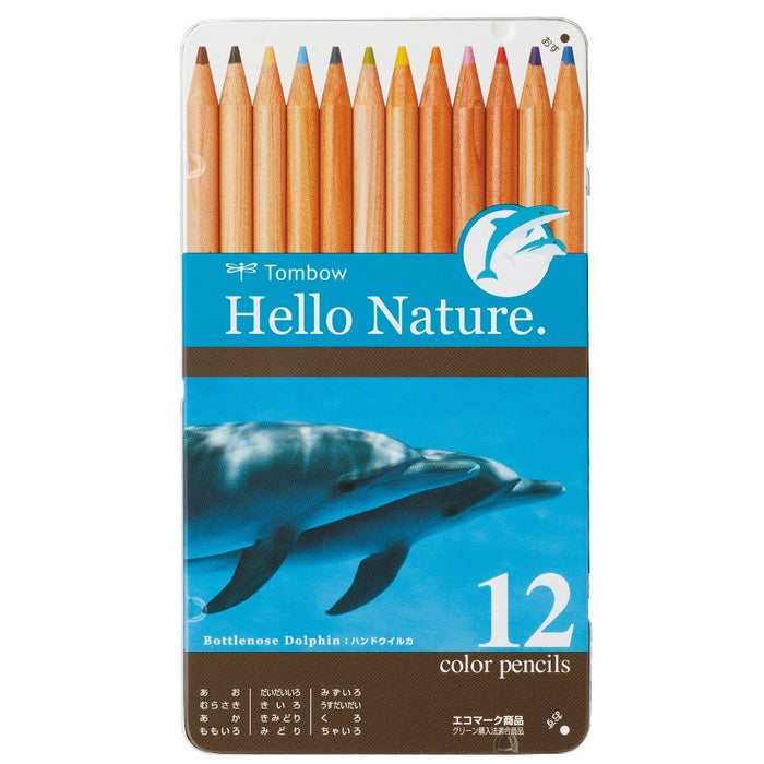 Tombow Hello Nature 12-Color Dolphin Series Colored Pencils Set-Kiichin - The #1 Place for Japanese Goods in Your Hand!