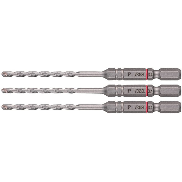 Vessel Porcelain Tile Drill Bit Set - 3.4mm Diameter Set of 3 APD3S-3.4 Vessel-Kiichin - The #1 Place for Japanese Goods in Your Hand!