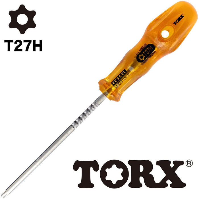 Vessel Power Grip Torx T27H Screwdriver - Tamper-Proof 120mm 5400Tx Vessel Series-Kiichin - The #1 Place for Japanese Goods in Your Hand!