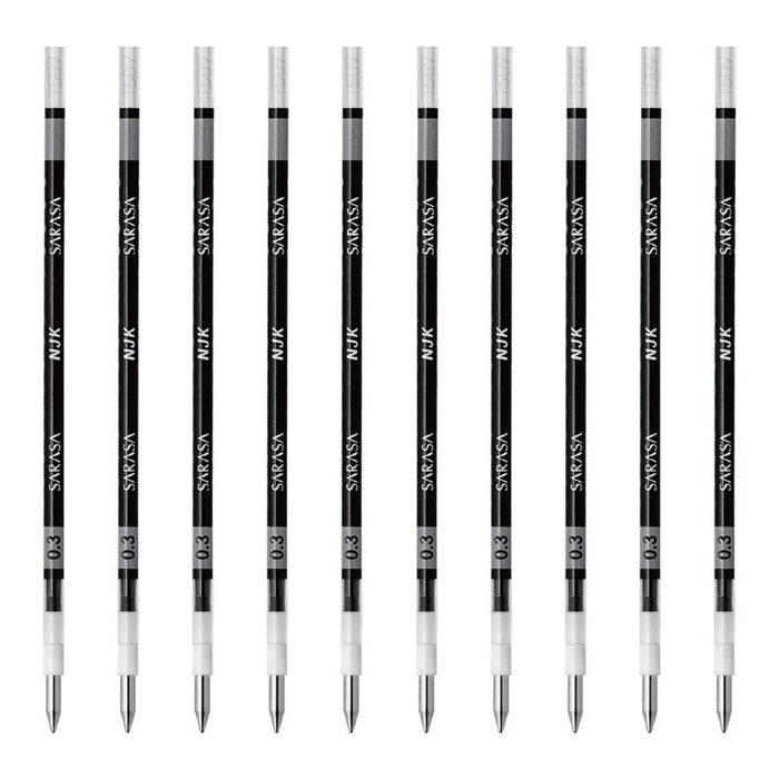 Zebra Prefeel Sarasa Ballpoint Pen Refill 0.3 Lead Black 10 Pieces-Kiichin - The #1 Place for Japanese Goods in Your Hand!
