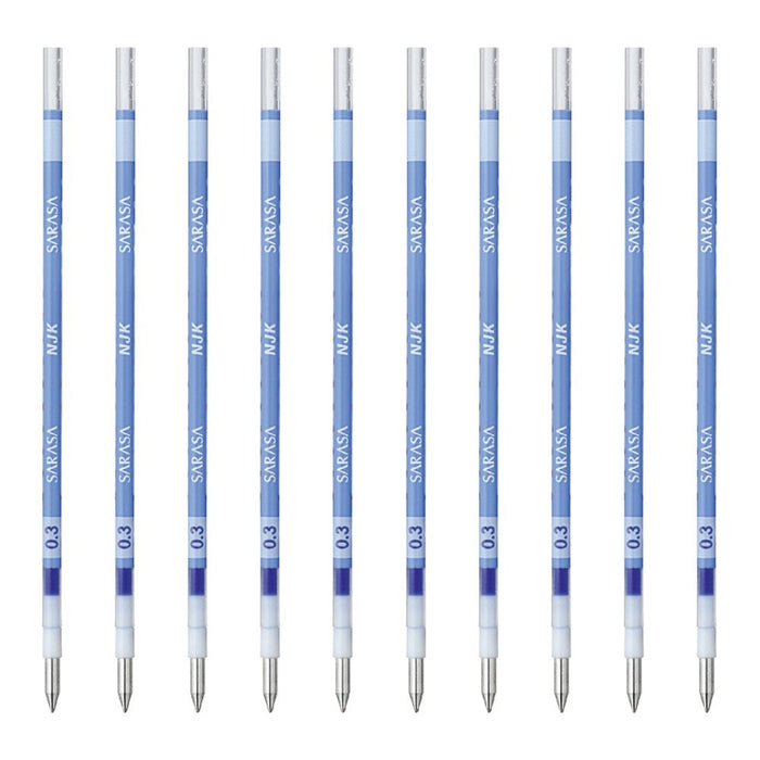 Zebra Prefeel Sarasa Ballpoint Pen Refill 0.3 Lead Pale Blue 10 Pieces Pack-Kiichin - The #1 Place for Japanese Goods in Your Hand!