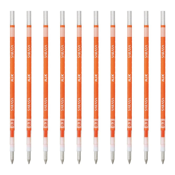 Zebra Ballpoint Pen Refill Sarasa Njk-0.3 10-Piece in Red Orange Brnjk3Ror-Kiichin - The #1 Place for Japanese Goods in Your Hand!