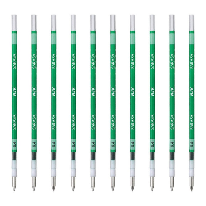 Zebra Prefeel Sarasa 10-Pack Green Ballpoint Pen Refill 0.4mm Lead - Zebra Brnjk4G-Kiichin - The #1 Place for Japanese Goods in Your Hand!