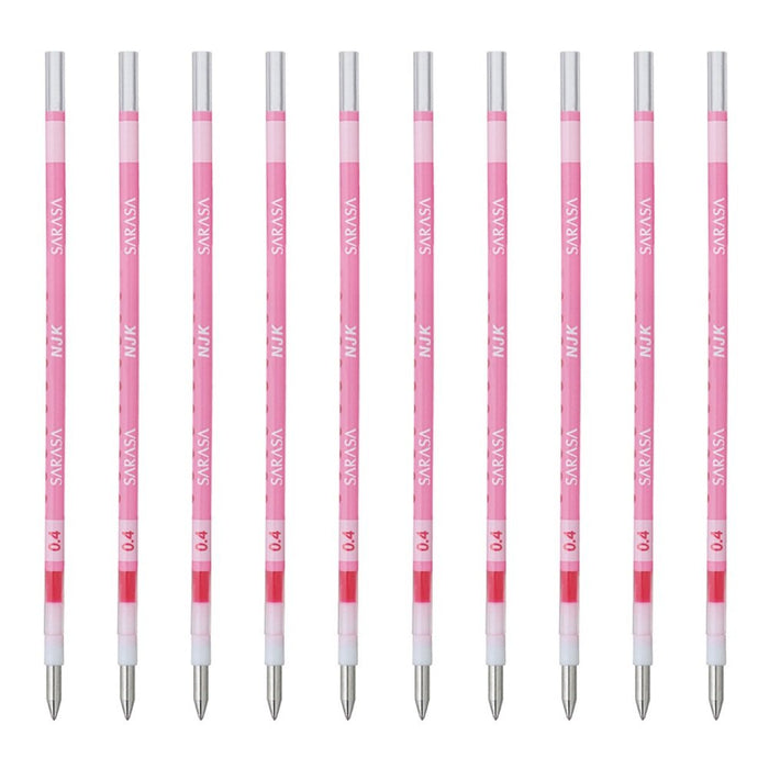Zebra Prefeel Sarasa 10-Piece Light Pink 0.4 Lead Ballpoint Pen Refill Set-Kiichin - The #1 Place for Japanese Goods in Your Hand!