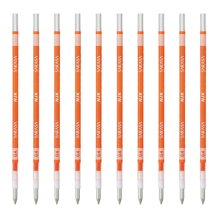 Zebra Prefeel Sarasa Red Orange Ballpoint Pen Refill 0.4 Lead 10 Pieces-Kiichin - The #1 Place for Japanese Goods in Your Hand!