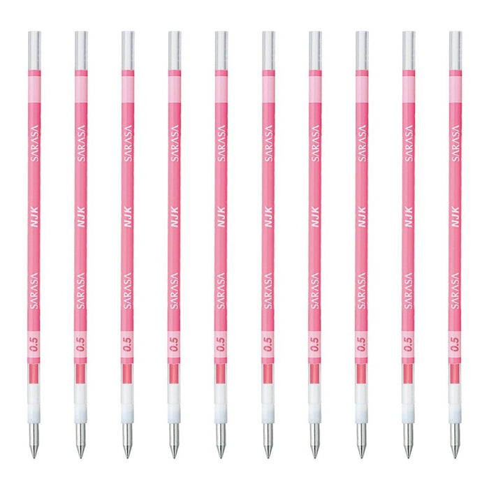 Zebra Prefeel Sarasa Pink Ballpoint Pen Refill NJK-0.5 Lead 10 Pieces Pack-Kiichin - The #1 Place for Japanese Goods in Your Hand!
