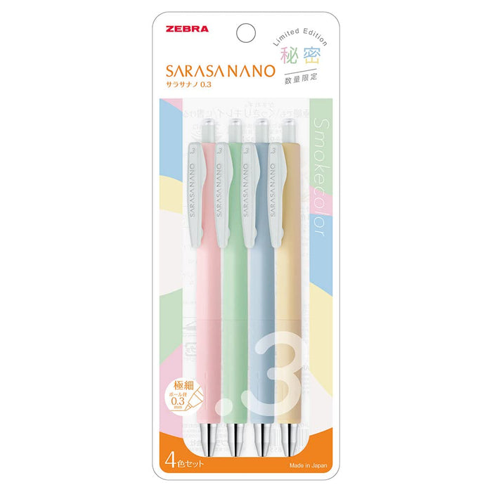 Zebra Sarasanano 4-Color Gel Ballpoint Pen Set 0.3mm Smoke Color-Kiichin - The #1 Place for Japanese Goods in Your Hand!