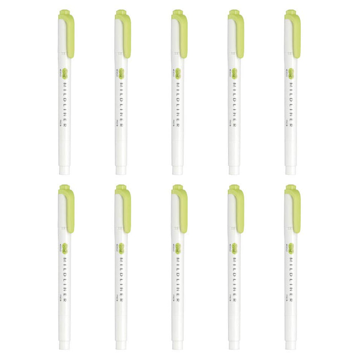 Zebra Citrus Green Mild Highlighter Liner 10 Piece Pack-Kiichin - The #1 Place for Japanese Goods in Your Hand!