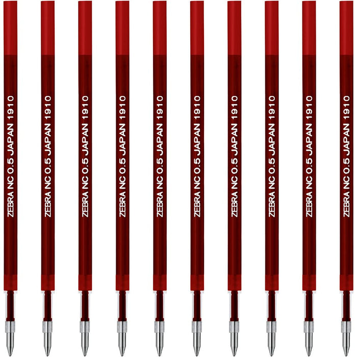 Zebra Red Ballpoint Pen Refill Oil-Based NC-0.5 Lead 10 Pieces B-Rnc5-R Zebra-Kiichin - The #1 Place for Japanese Goods in Your Hand!