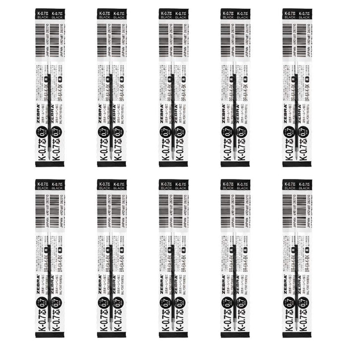 Zebra Jimnock K-0.7 Black Oil-Based Ballpoint Pen Refill 10-Pack-Kiichin - The #1 Place for Japanese Goods in Your Hand!