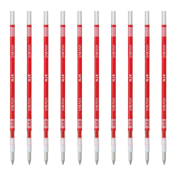Zebra Prefeel Sarasa Ballpoint Pen Refill 0.4 Lead 10 Pack Red - Zebra Brnjk4R-Kiichin - The #1 Place for Japanese Goods in Your Hand!