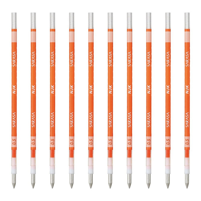 Zebra Ballpoint Pen Refill Prefeel Sarasa 0.5mm Red Orange Lead - Pack of 10-Kiichin - The #1 Place for Japanese Goods in Your Hand!