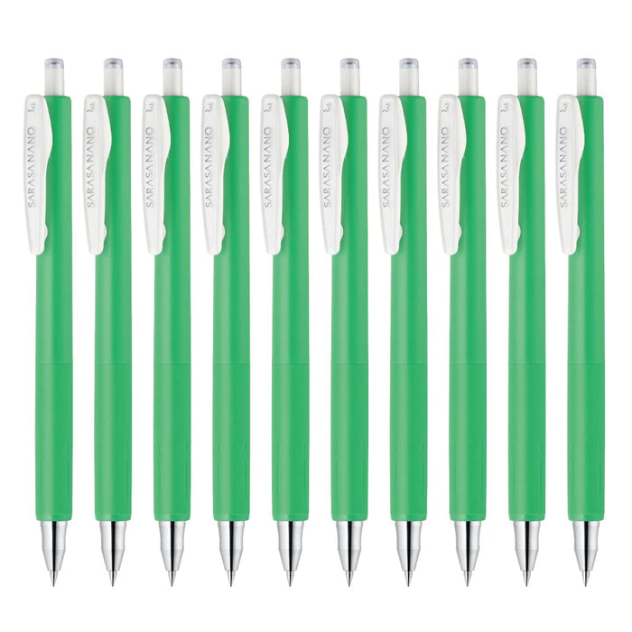 Zebra Sarasanano Fresh Green Gel Ballpoint Pen 0.3mm Pack of 10-Kiichin - The #1 Place for Japanese Goods in Your Hand!