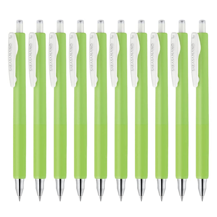 Zebra Sarasanano Gel Ballpoint Pen 0.3MM Light Green 10 Pack-Kiichin - The #1 Place for Japanese Goods in Your Hand!