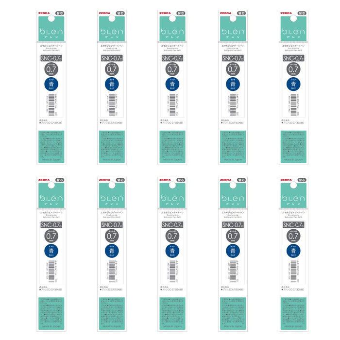 Zebra Bren 3C Blue Oil-Based Ballpoint Refills 0.7 Lead Box of 10-Kiichin - The #1 Place for Japanese Goods in Your Hand!