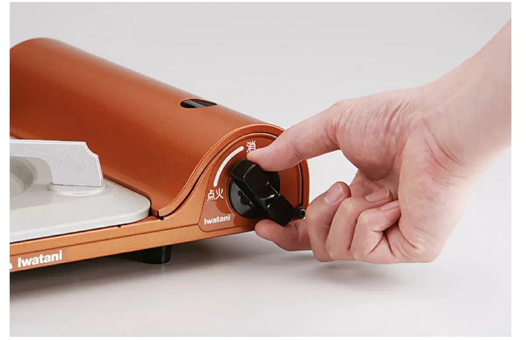 Iwatani Cassette Gas Stove Tatsujin Slim – Copper Orange – Portable Tabletop Stove Made in Japan