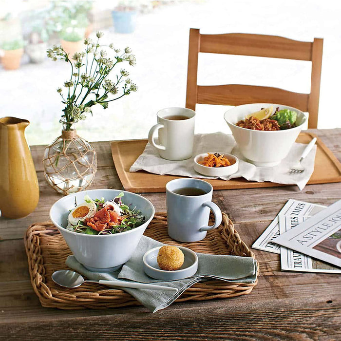 Aito Mino Ware Ciel Cafe Set Bowl 17cm Mug 260ml Plate 9cm Light Gray Dishwasher/Microwave Safe 520144-Kiichin - The #1 Place for Japanese Goods in Your Hand!