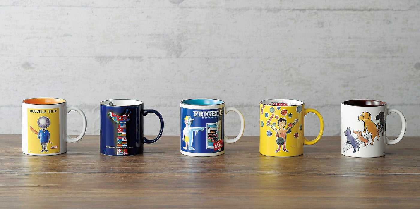 Aito Raymond Savignac Mug Naughty War 320ml Art Mug Cup Gift 274009-Kiichin - The #1 Place for Japanese Goods in Your Hand!