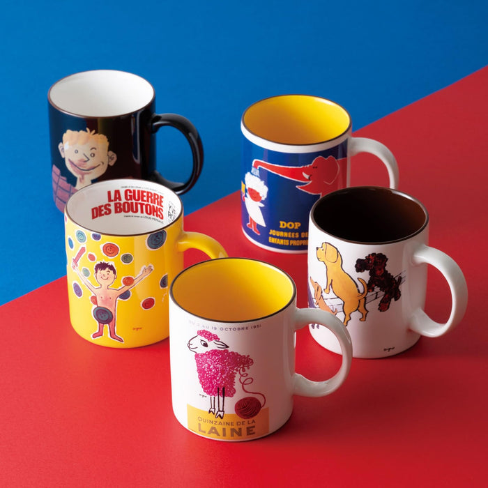 Aito Raymond Savignac Mug Naughty War 320ml Art Mug Cup Gift 274009-Kiichin - The #1 Place for Japanese Goods in Your Hand!