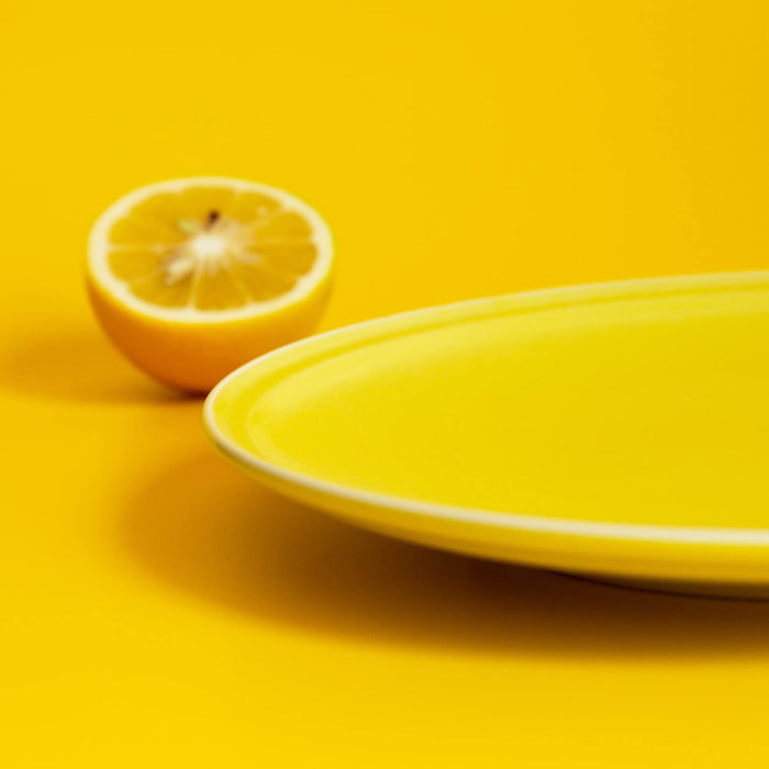of title Aito Ciel Ciel Cafe Plate Large 23x2cm Yellow Mino Yaki 520107-Kiichin - The #1 Place for Japanese Goods in Your Hand!