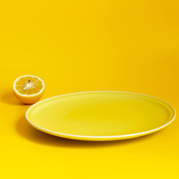 of title Aito Ciel Ciel Cafe Plate Large 23x2cm Yellow Mino Yaki 520107-Kiichin - The #1 Place for Japanese Goods in Your Hand!