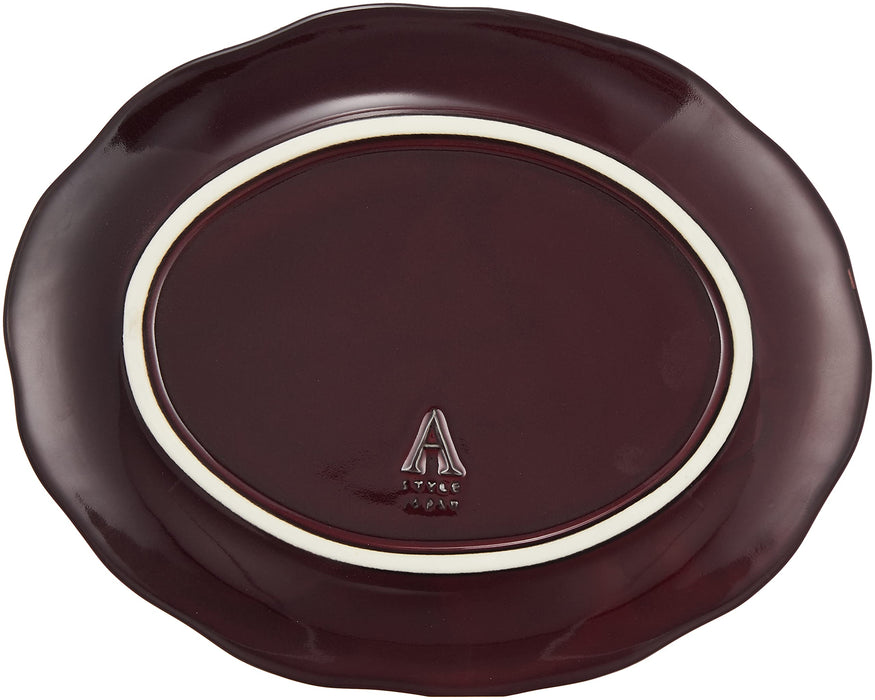 Aito Lien Lien Plate Dish Oval Plate 18cm S Purple Mino Ware Dishwasher/Microwave Safe 267838-Kiichin - The #1 Place for Japanese Goods in Your Hand!