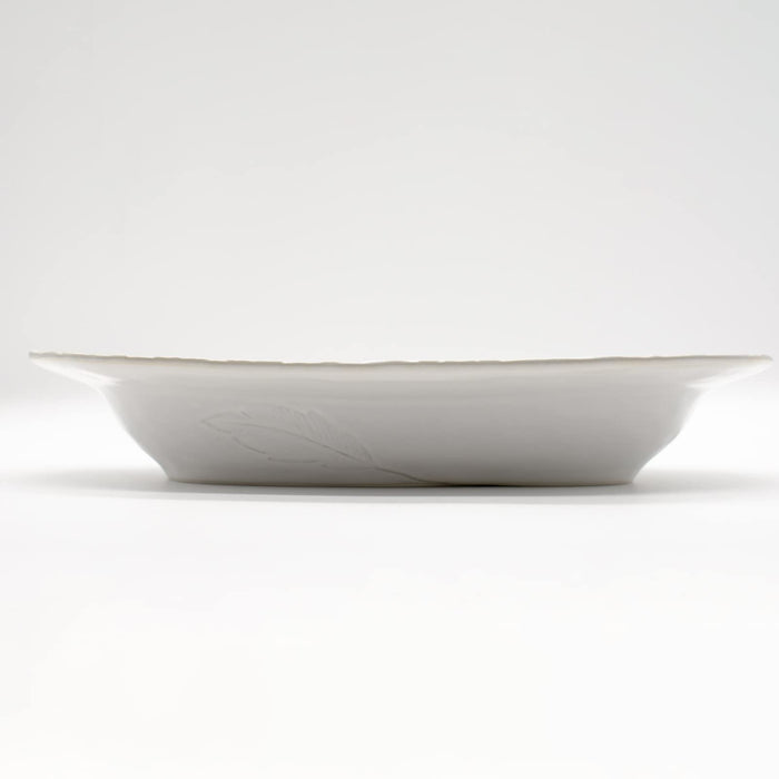 Aito Lien Oval Bowl Curry Plate Pasta Plate 26x16cm White Mino Ware Japan 267891-Kiichin - The #1 Place for Japanese Goods in Your Hand!