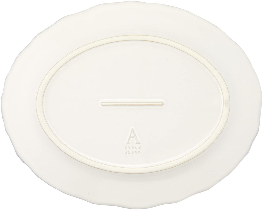 Aito Lien Oval Plate 25x20cm White Mino Ware Dishwasher/Microwave Safe Japan 267831-Kiichin - The #1 Place for Japanese Goods in Your Hand!