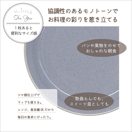 Aito Natural Color Plate 14cm Blue Gray Mino Ware Dishwasher & Microwave Safe Japan Tableware 517294-Kiichin - The #1 Place for Japanese Goods in Your Hand!