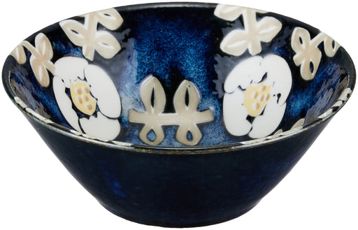 Aito Seisakusho Nordic Flower Bowl Plate 14cm Navy Floral 266253-Kiichin - The #1 Place for Japanese Goods in Your Hand!
