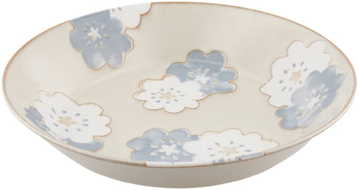 Aito Nordic Flower Curry Plate Pasta Plate 21cm Gray Floral Mino Ware DW/MW Safe Japan 266148-Kiichin - The #1 Place for Japanese Goods in Your Hand!
