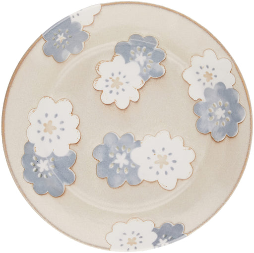 Aito Nordic Flower Curry Plate Pasta Plate 21cm Gray Floral Mino Ware DW/MW Safe Japan 266148-Kiichin - The #1 Place for Japanese Goods in Your Hand!