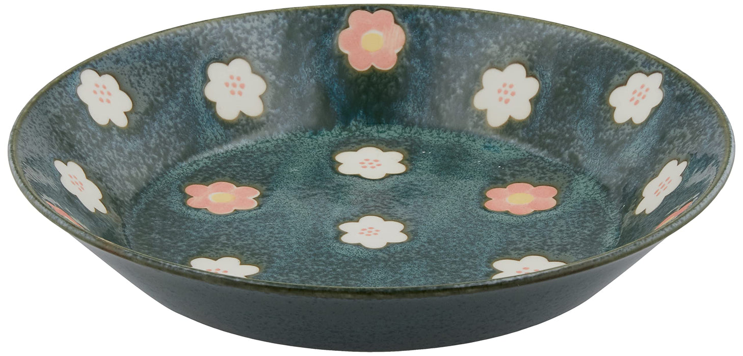Aito Nordic Flower Curry Plate Pasta Plate 21cm Green Floral 266146 Japan-Kiichin - The #1 Place for Japanese Goods in Your Hand!