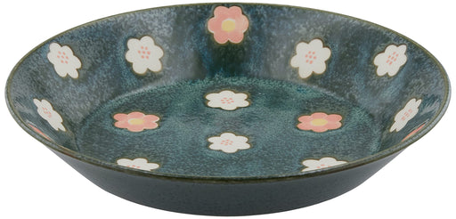 Aito Nordic Flower Curry Plate Pasta Plate 21cm Green Floral 266146 Japan-Kiichin - The #1 Place for Japanese Goods in Your Hand!