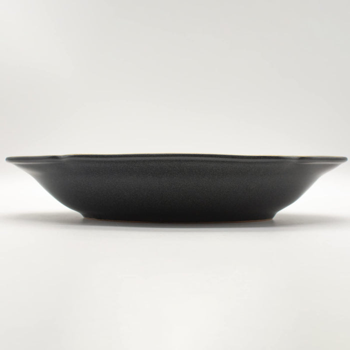 Aito Stitch Oval Curry Plate Bowl 25x17cm Black Mino Ware Japan-Kiichin - The #1 Place for Japanese Goods in Your Hand!