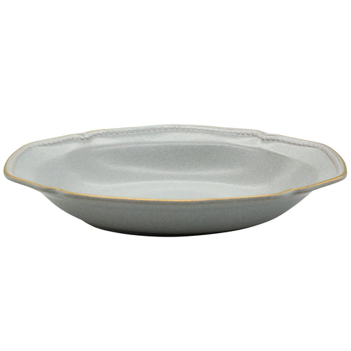 Aito Stitch Oval Curry Plate Bowl 25x17cm Gray Mino Ware 111066-Kiichin - The #1 Place for Japanese Goods in Your Hand!