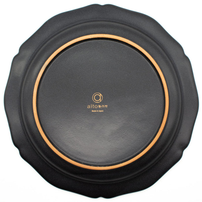 Aito Seisakusho Stitch Plate Dish 24cm Black Mino Ware Japan-Kiichin - The #1 Place for Japanese Goods in Your Hand!