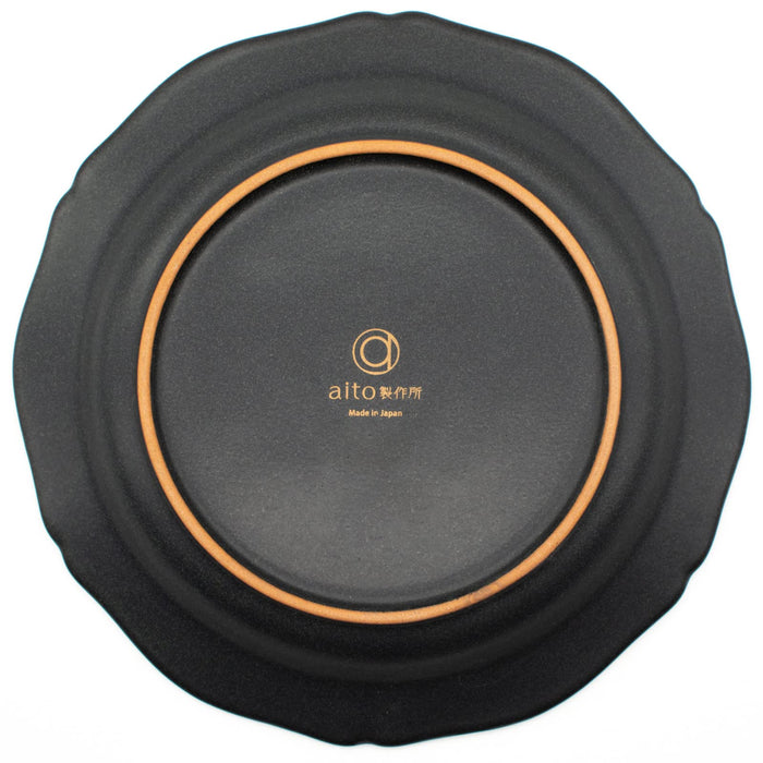 Aito Stitch Plate Dish M 20cm Black Mino Ware Japan-Kiichin - The #1 Place for Japanese Goods in Your Hand!