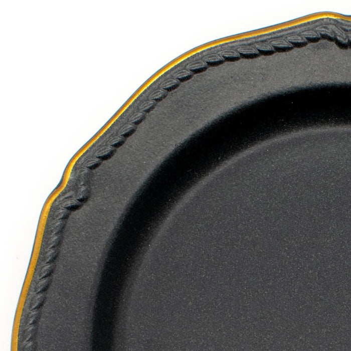 Aito Stitch Plate Dish M 20cm Black Mino Ware Japan-Kiichin - The #1 Place for Japanese Goods in Your Hand!