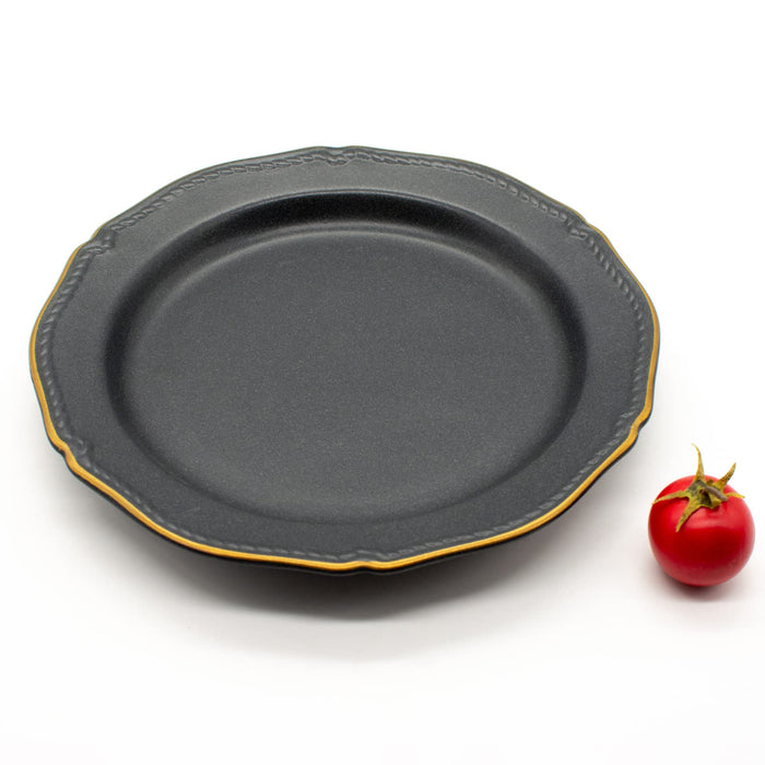 Aito Stitch Plate Dish M 20cm Black Mino Ware Japan-Kiichin - The #1 Place for Japanese Goods in Your Hand!