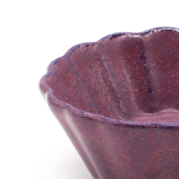 Aito Sui Soy Sauce Plate Flower Bean Bowl 6cm Mulberry Mino Ware Japan 288218 Purple-Kiichin - The #1 Place for Japanese Goods in Your Hand!